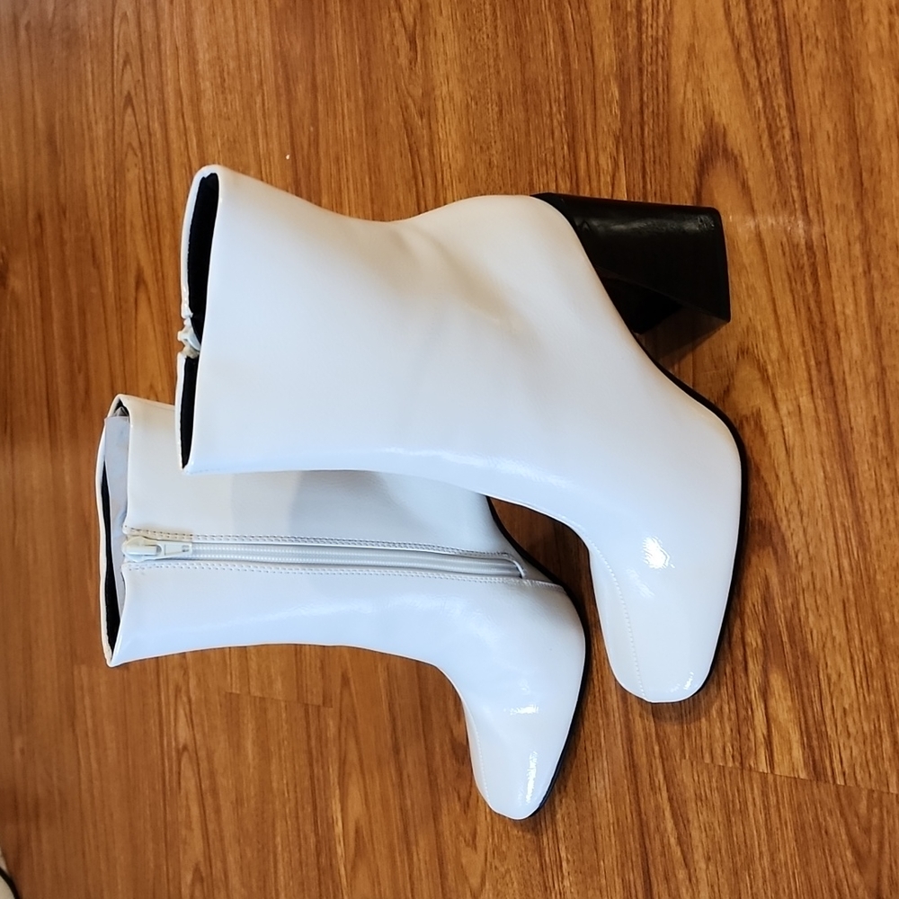 Nasty gal faux patent leather booties